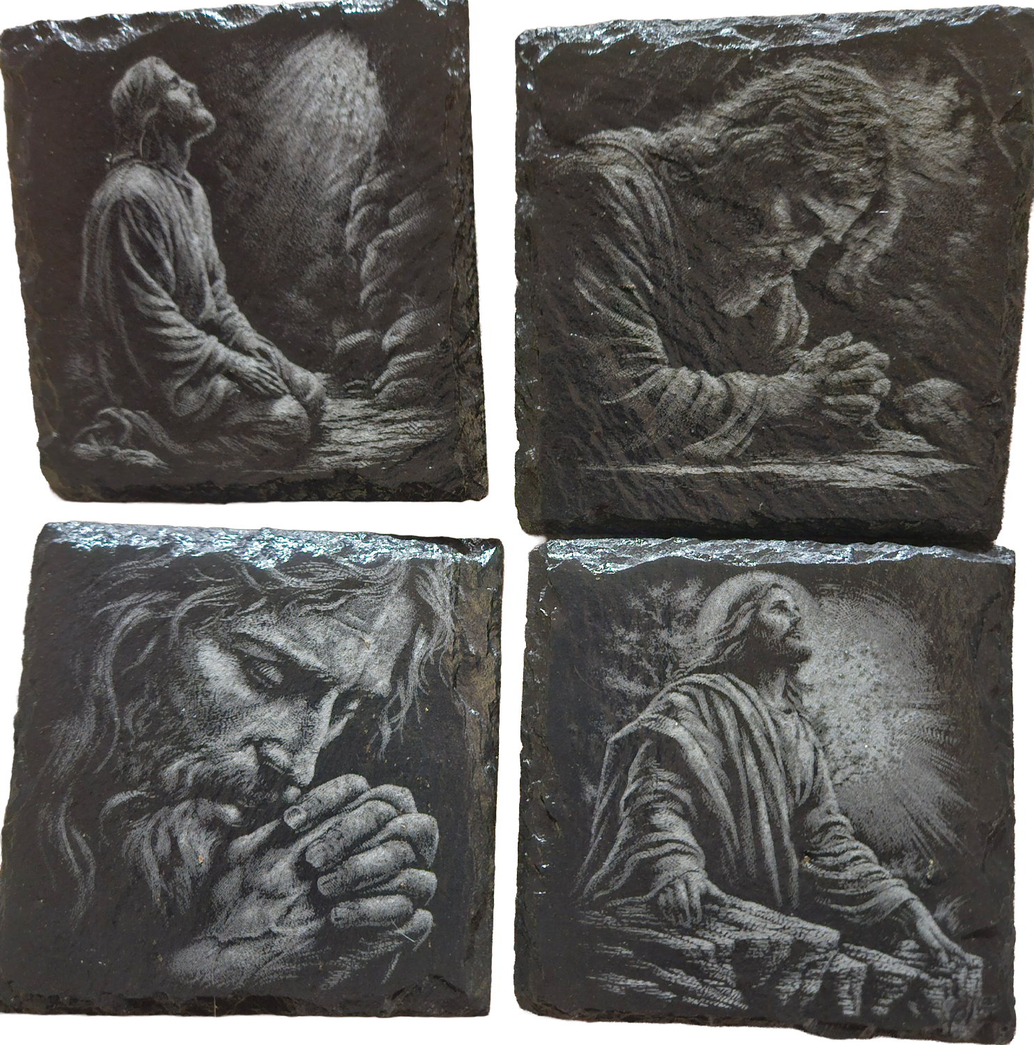 Jesus Praying Slate Coaster