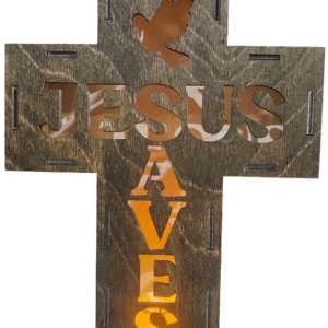 Lighted Jesus Saves Standing Cross